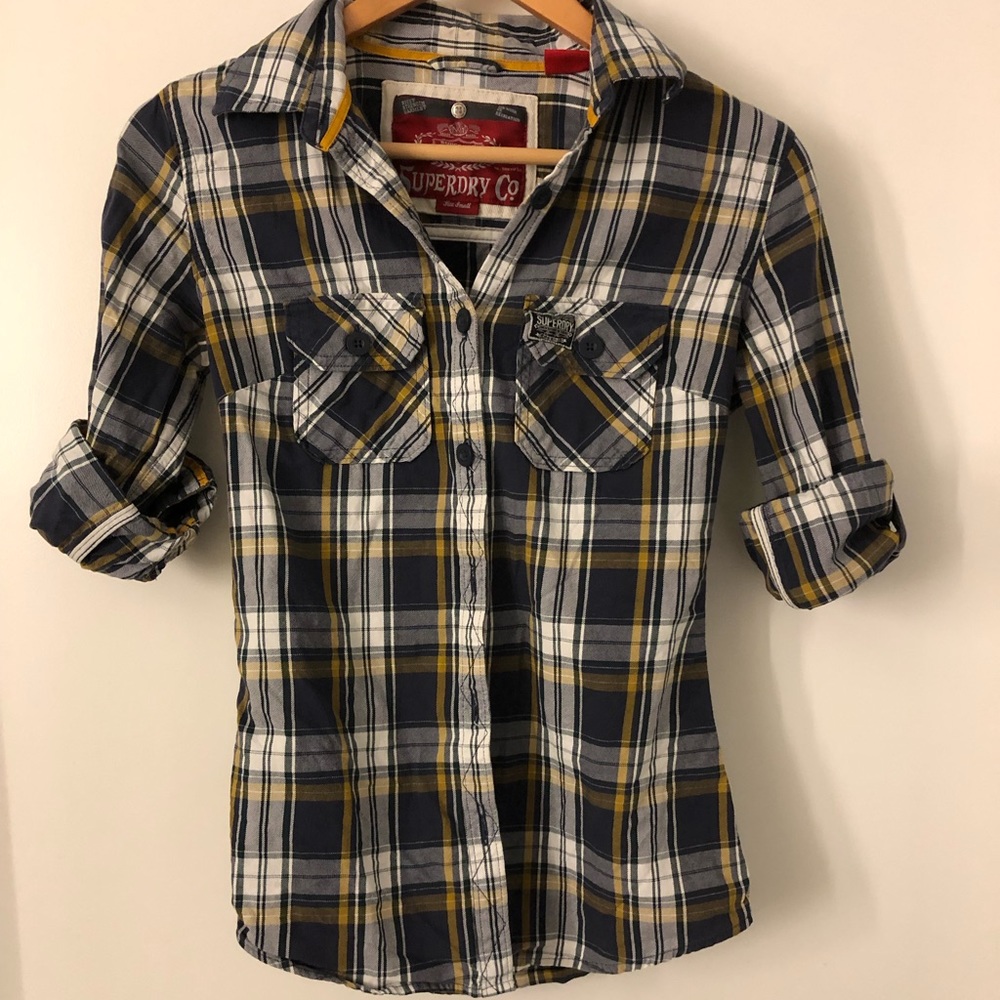 Superdry blue plaid button down